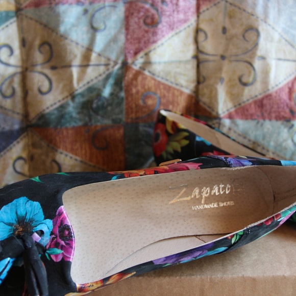 Black/floral Zapato flats - Size 40 - Picture 7 of 10